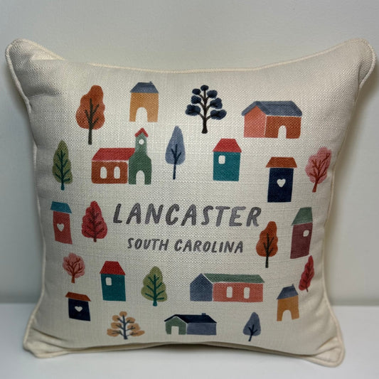Charming Hometown Lancaster South Carolina Pillow