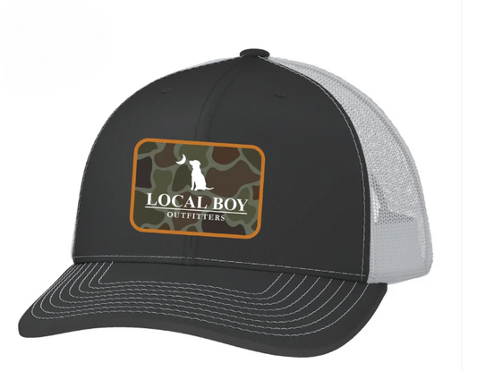 L0500046 Local Boy Youth OD Pocket Patch Trucker Hat Charcoal/White 0