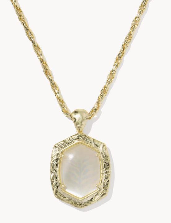 9608805502 Kendra Scott Tiger Stripe Daphne Small Long Gold/Natural Mother of Pearl Necklace 0