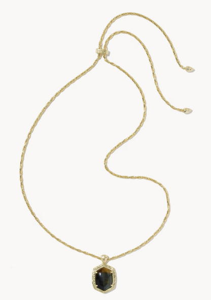 9608806370 Kendra Scott Tiger Stripe Daphne Sml Long Gold/Dk Brwn Hawks Eye 0