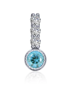 BP002 Lafonn Sterling Silver Lassaire Simulated Diamond/Simulated Birthstone Charm 0