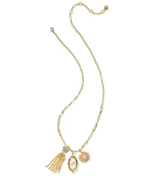9608873333 Kendra Scott Dolly Parton Ari Heart Charm Gold Plated Multi Mix Necklace 0