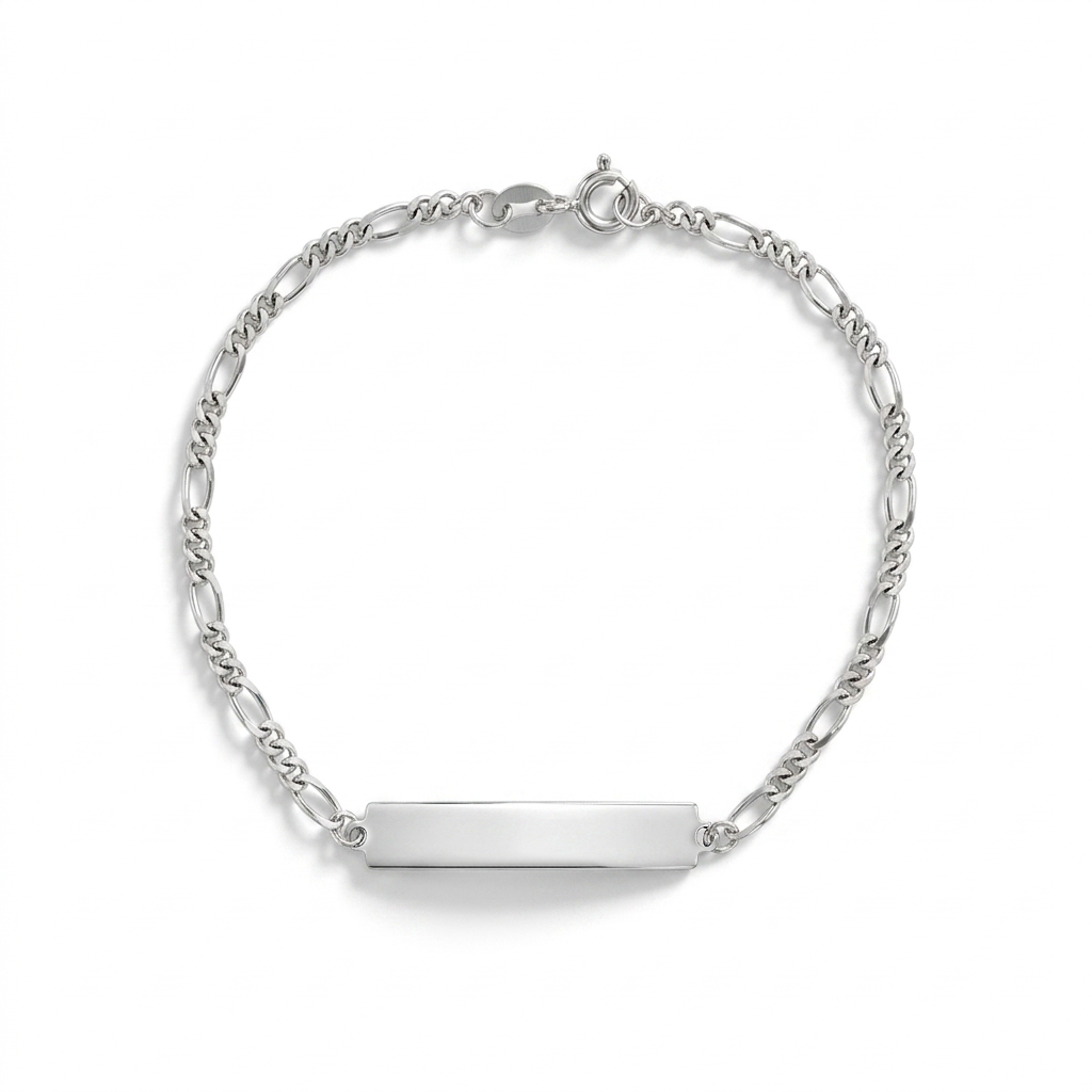 SS-02-00106 In Season Engravable Sterling Silver 6.5in ID Thin Tag Bracelet 0