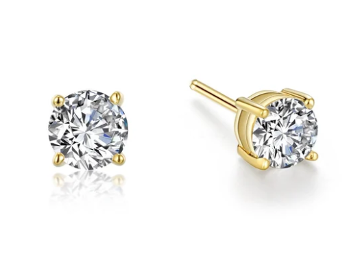 E0107CLG Lafonn Gold Plated Sterling Silver .50CTW Lassaire Stone Stud Earrings 0