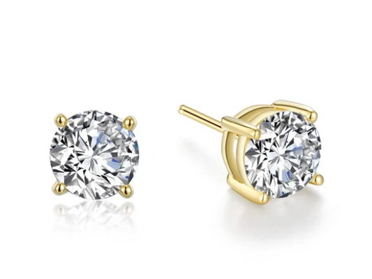E0109CLG Lafonn Gold Plated Sterling Silver 2.50CTW Lassaire Stone Stud Earrings 0