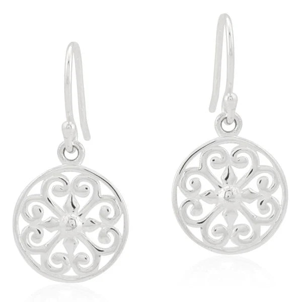 740 DER E342 Southern Gates Sterling Silver Heart Scroll Earrings 0