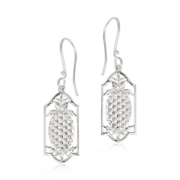 DER E466 Southern Gates Sterling Silver Pineapple Earrings 0