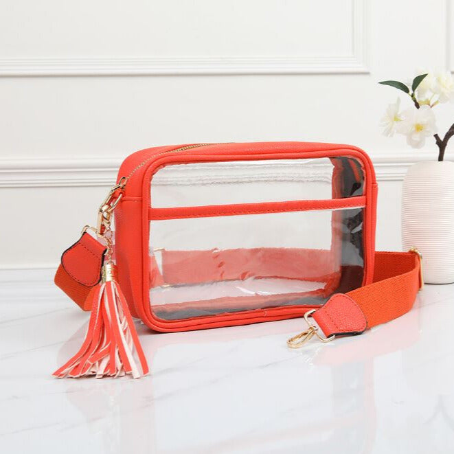 Orange Clear Crossbody Bag