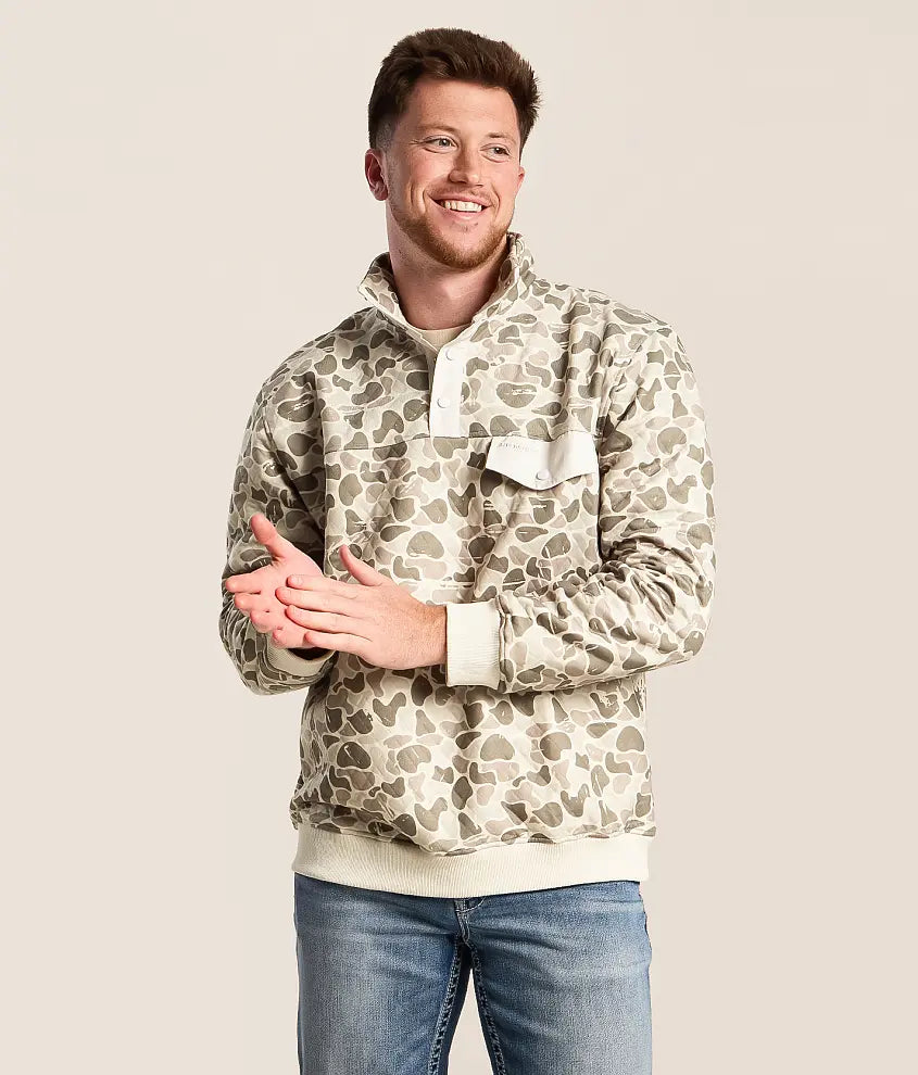 R938 Fieldstone Marsh Quilted Quarter Snap Pullover 0