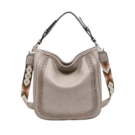 Aris Small Vegan Hobo Handbag - Warm Grey