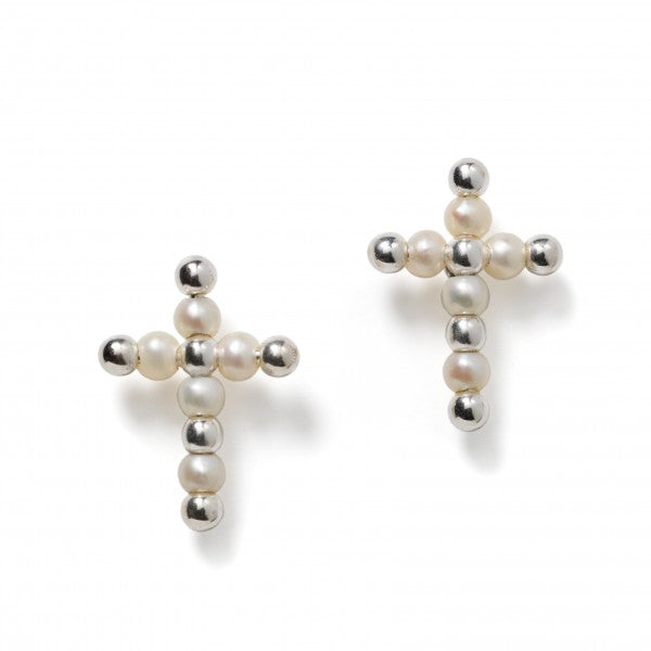739 DER E804 Southern Gates Sterling Silver Margeaux Beaded Cross Earrings 0