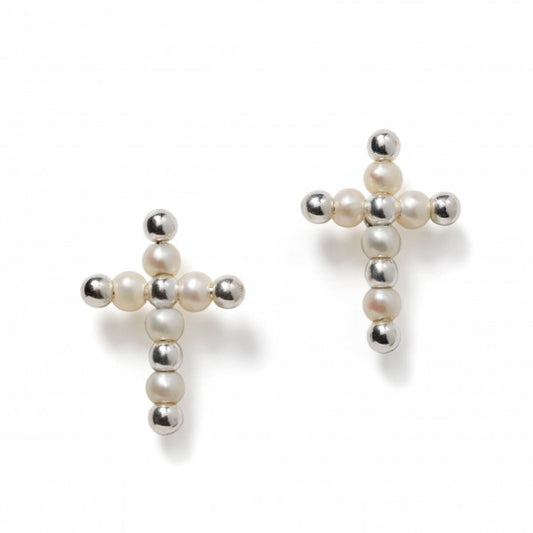 739 DER E804 Southern Gates Sterling Silver Margeaux Beaded Cross Earrings 0
