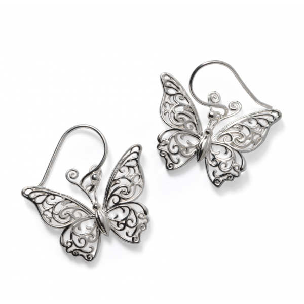 739 DER E810 Southern Gates Sterling Silver Courtyard Butterfly Earrings 0