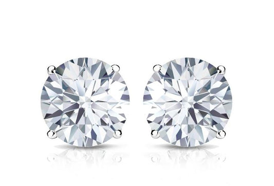 14K White Gold Diamond Stud Earrings - 1 CTTW