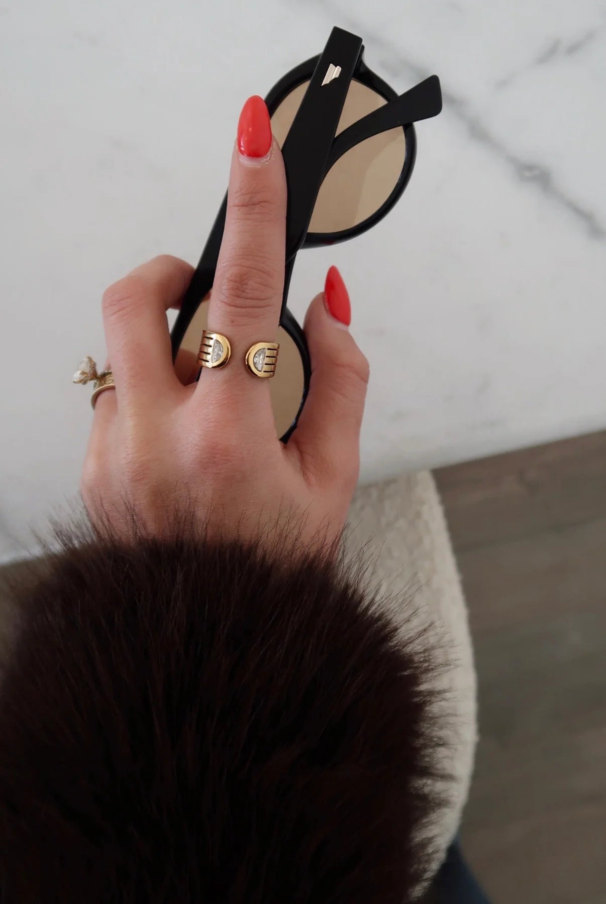 Chansutt Pearls The Paige Ring 18k Plated Stainless Steel Water Resistant