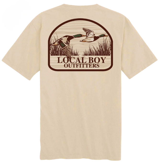 L1000819 Local Boy Mallard Marsh Patch T-Shirt Latte 0