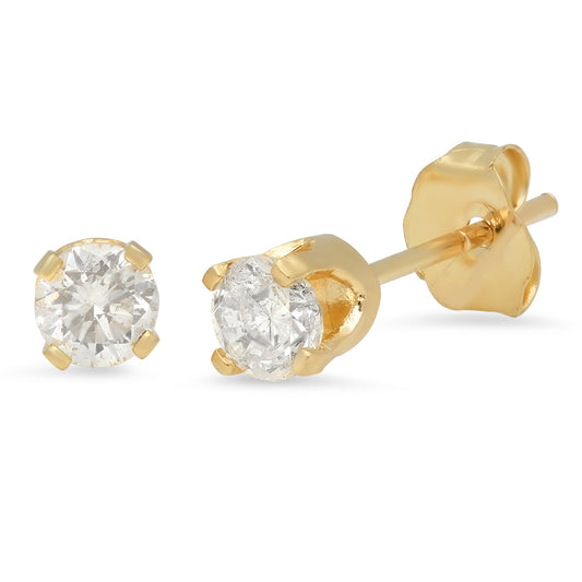 14K Yellow Gold 2CTTW Lab Grown Diamond Stud Earrings