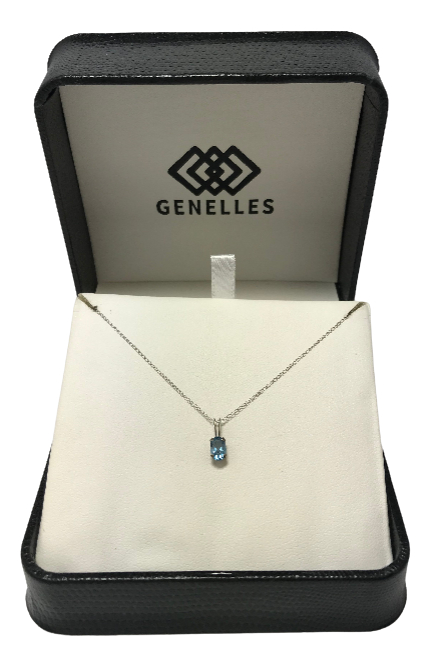 PB0900WBS 14K White Gold Birthstone Necklace