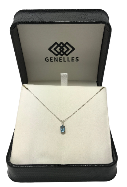 PB0900WBS 14K White Gold Birthstone Necklace