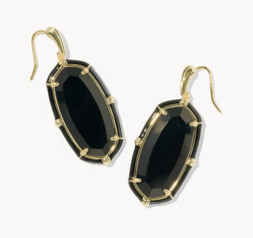 9608893950 Kendra Scott Elle Enamel Drop Earrings Gold/Black Agate 0