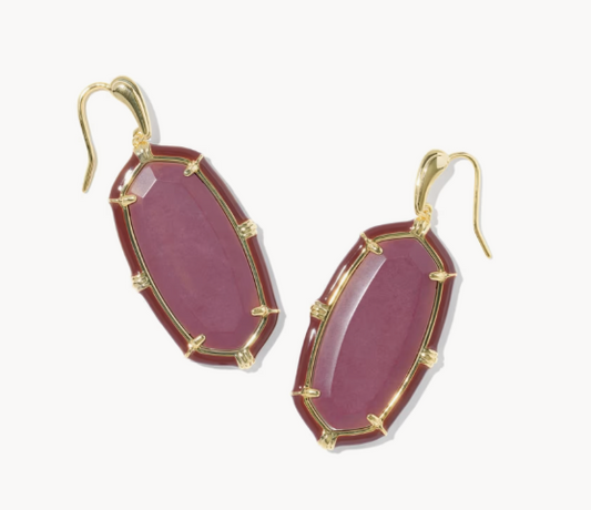 9608893835 Kendra Scott Elle Enamel Drop Earrings Gold/Maroon 0
