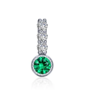 BP002 Lafonn Sterling Silver Lassaire Simulated Diamond/Simulated Birthstone Charm 0