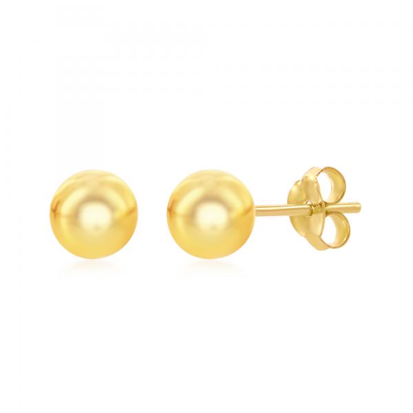 Sterling Silver 6mm Ball Earrings - Gold Plated
