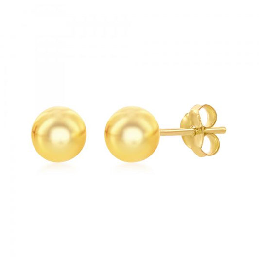 Sterling Silver 6mm Ball Earrings - Gold Plated