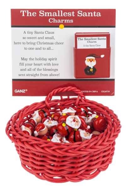 EX24719 Ganz The Smallest Santa Charms Glass 0