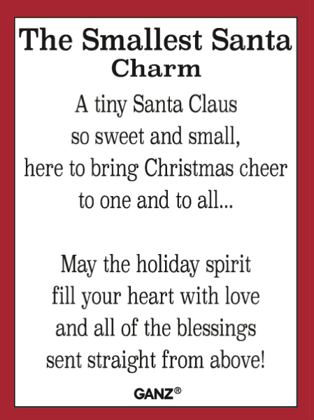 EX24719 Ganz The Smallest Santa Charms Glass 0