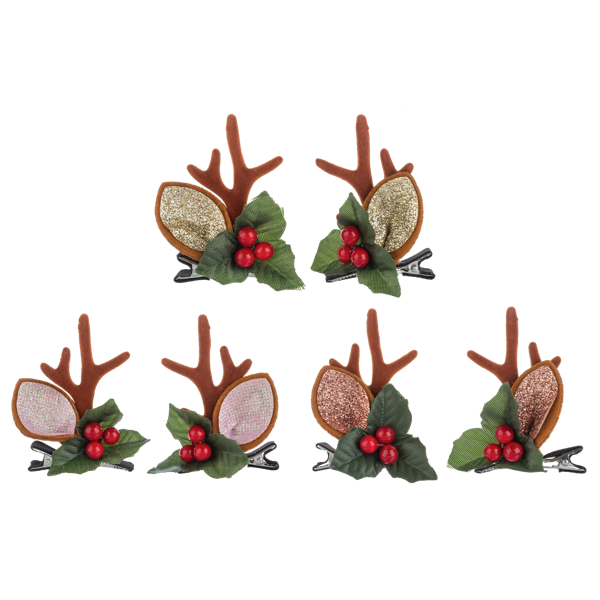 EX25798 Ganz Tis the Season Rudolph Antlers Hair Clips 0