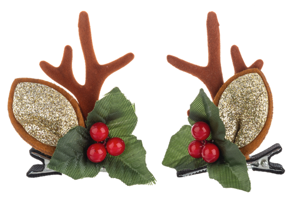 EX25798 Ganz Tis the Season Rudolph Antlers Hair Clips 0