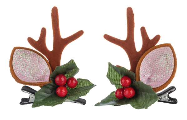 EX25798 Ganz Tis the Season Rudolph Antlers Hair Clips 0