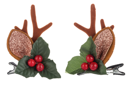 EX25798 Ganz Tis the Season Rudolph Antlers Hair Clips 0