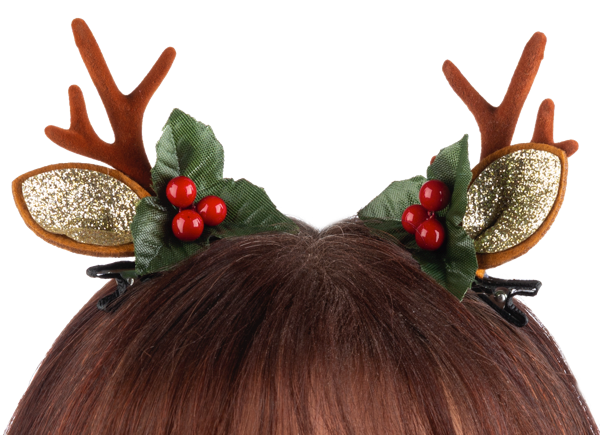 EX25798 Ganz Tis the Season Rudolph Antlers Hair Clips 0