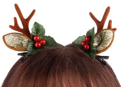 EX25798 Ganz Tis the Season Rudolph Antlers Hair Clips 0