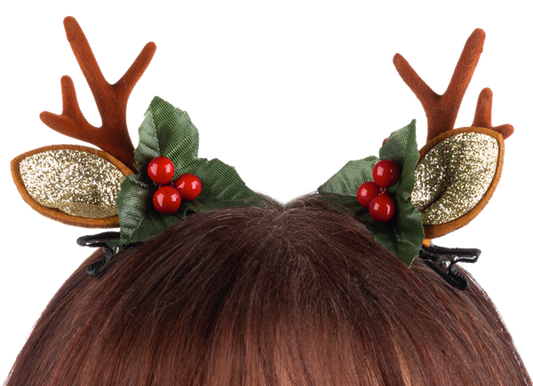 EX25798 Ganz Tis the Season Rudolph Antlers Hair Clips 0