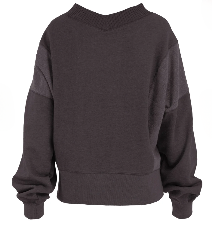 RDG65A09SLD Royce Brand Cupid LS Double VEE-Neck Waist Melange Fleece Espresso 0