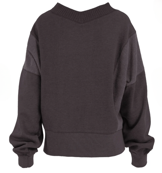 RDG65A09SLD Royce Brand Cupid LS Double VEE-Neck Waist Melange Fleece Espresso 0