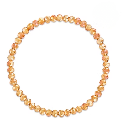 Mila-412 Mila Mix Apricot Pink Stretchy Facet Bracelet 0