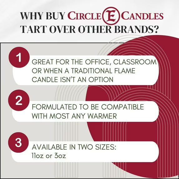Circle E Candles 3oz Wax Melt Tart Apple Strudel Scent Pack of 6 Tarts Made in USA