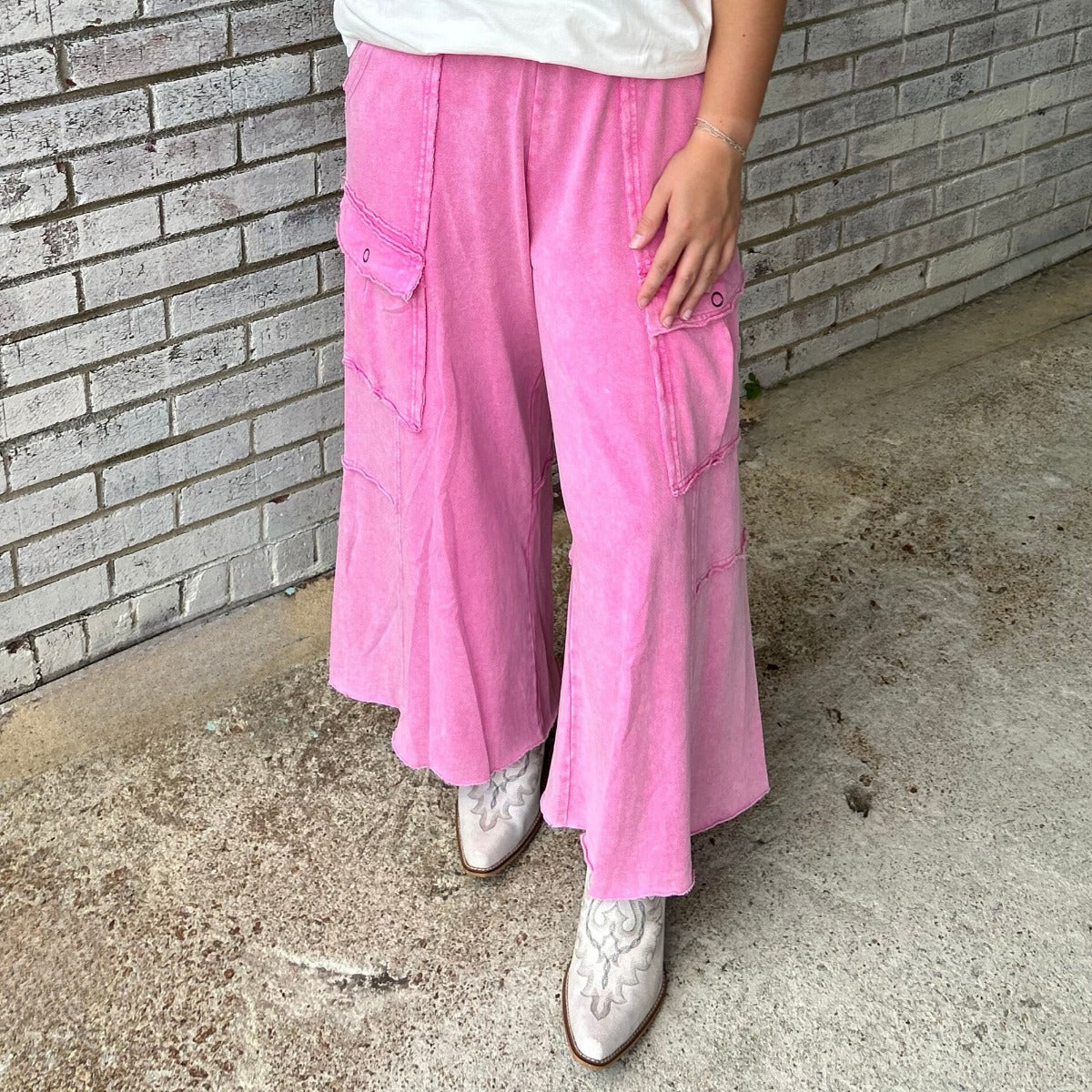 Soft Breeze Wide Leg Pants in Barbie Pink