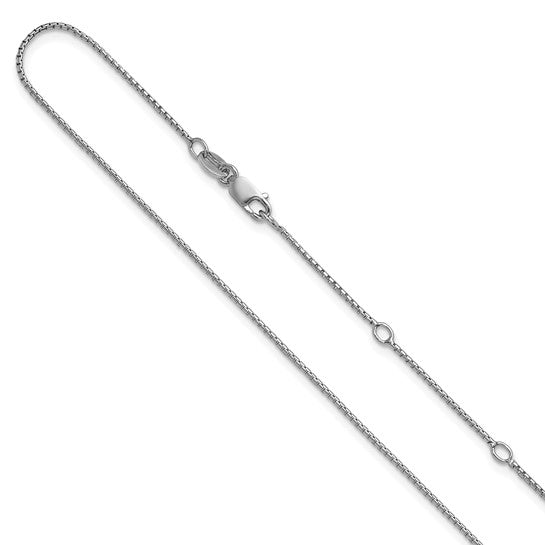Sterling Silver .95mm Round Box Adjustable Chain - 16" + 2"