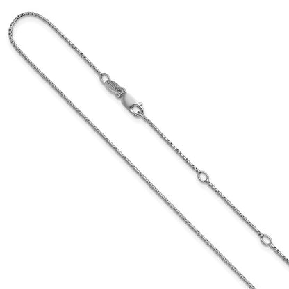 Sterling Silver .95mm Round Box Adjustable Chain - 16" + 2"