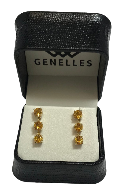 U 135686 14K YG Yellow 3 Stone Earrings