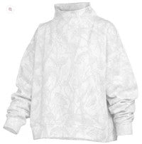 RDG65WC9SLD Royce Brand "Flodge" LS Mock-Neck Blousant White Camo Oversized Fleece 0