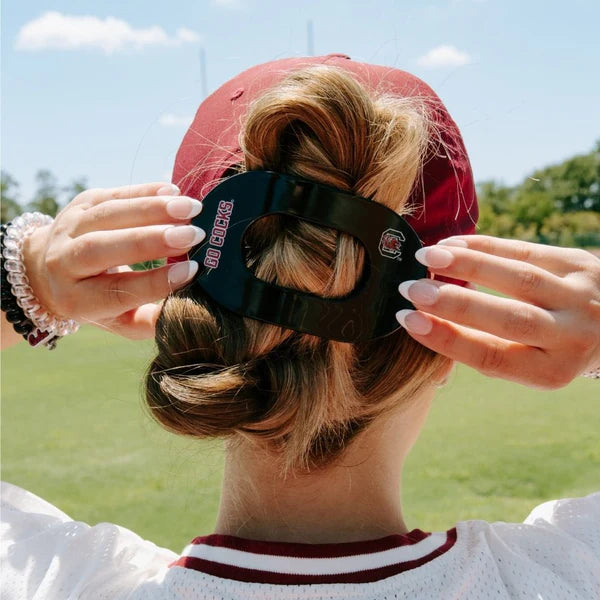 TT-FCL01-162 Teleties Go Cocks! Large Flat Round Hair Clip
