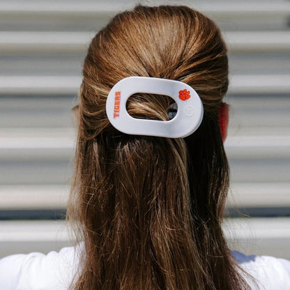 TT-FCL01-153 Teleties Go Tigers! Large Flat Round Hair Clip