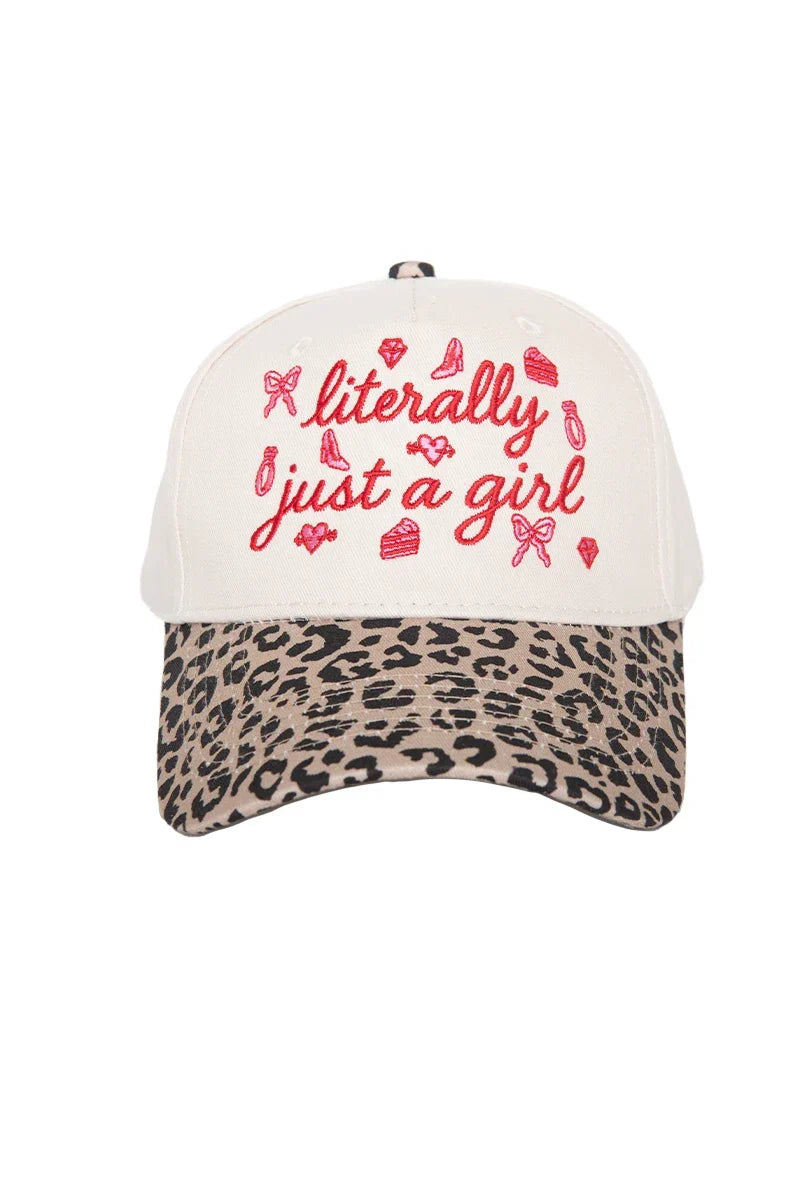 KDC-BC-1179 Katydid Literally Just A Girl Doodles Classic Trucker Hat Pink/Leopard 0