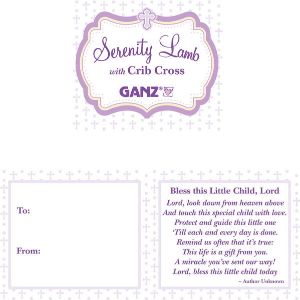 HE10234 Ganz Serenity Lamb With Cross - Boy